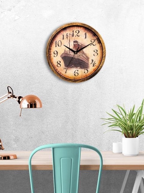 

Story@home Beige Round Printed Analogue Wall Clock 30.4 cm