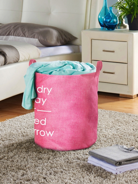 

Story@home Pink & White Printed Large Premium Coating Foldable Laundry Bag