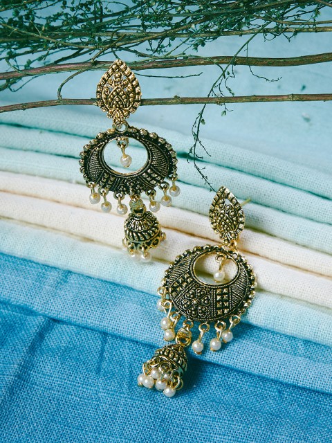 

ZeroKaata Gold-Toned Handcrafted Drop Earrings
