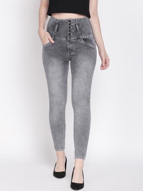 

fungus Women Grey Slim Fit High-Rise Clean Look Stretchable Jeans