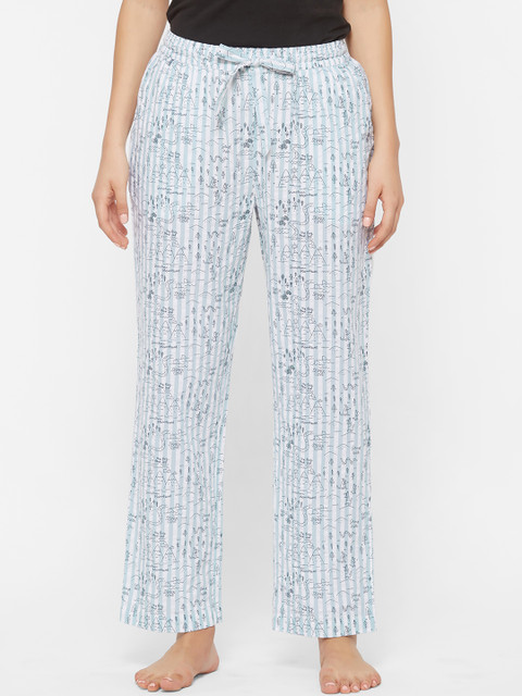 

Mystere Paris Women Blue Printed Lounge Pants G437E