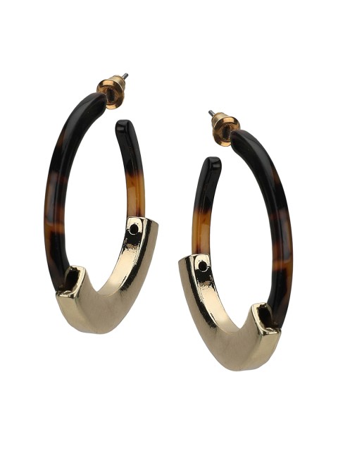 

Kazo Brown Circular Half Hoop Earrings