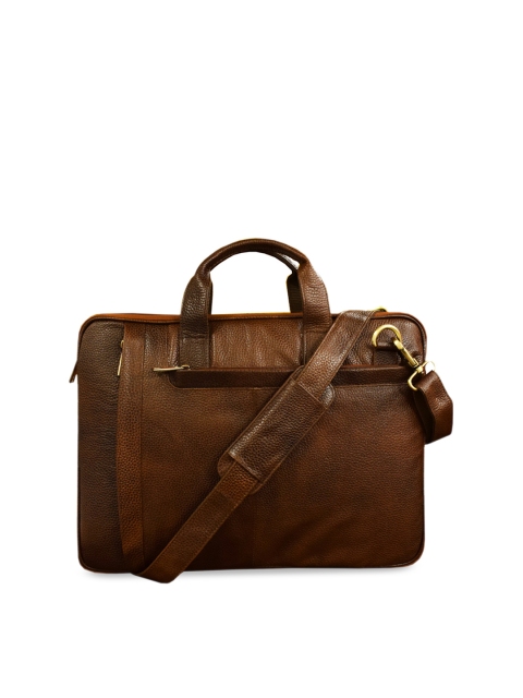 

ABYS Unisex Tan Brown Solid Genuine Leather Laptop Bag