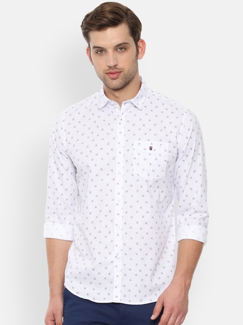 

Louis Philippe Sport Men White & Brown Slim Fit Printed Casual Shirt
