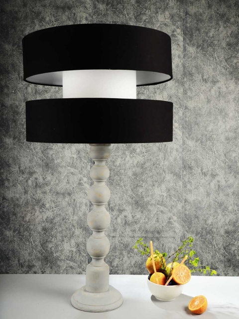 

Grated Ginger Black & White Solid Handcrafted Table Lamp with Shade