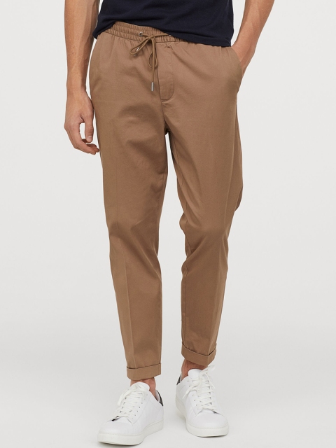 

H&M Men Beige Solid Joggers Slim Fit