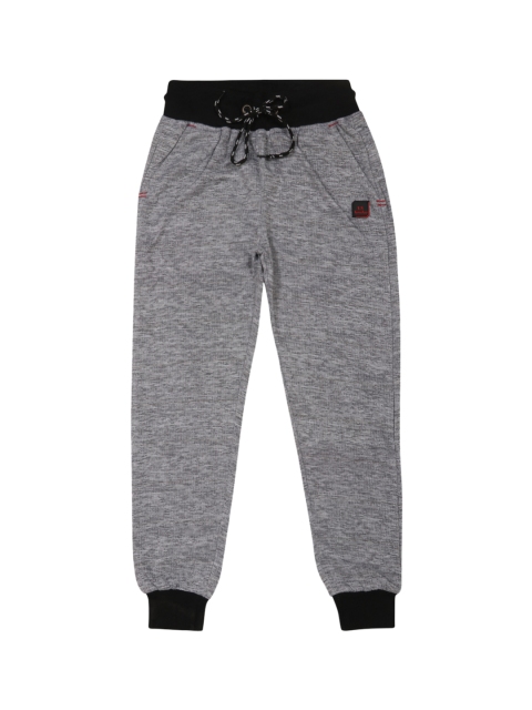 Lil Tomatoes Boys Grey Melange Solid Joggers