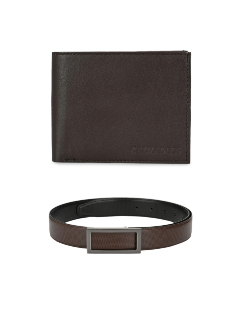 

Calvadoss Men Brown & Black Accessory Gift Set