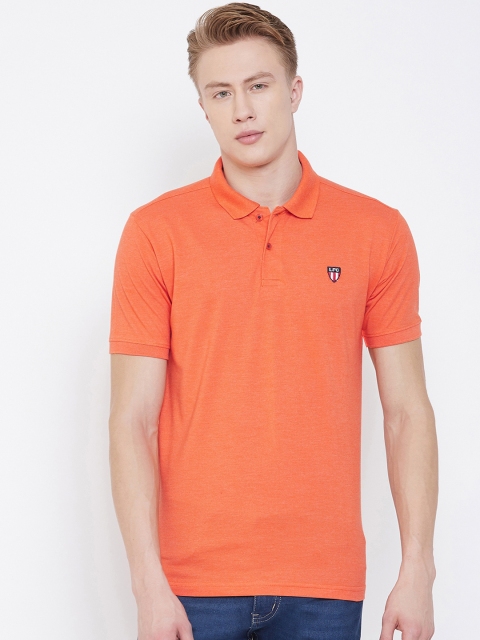 

NEVA Men Orange Solid Polo Collar T-shirt