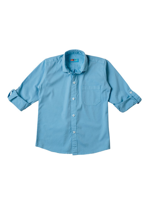

Kid Studio Boys Blue Comfort Regular Fit Solid Casual Shirt