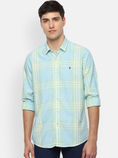 

Louis Philippe Sport Men Blue & Green Slim Fit Checked Casual Shirt