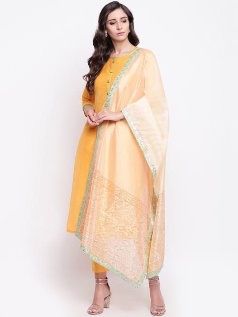

Shakumbhari Beige & Green Printed Dupatta