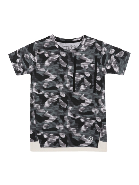 

Lil Tomatoes Boys Black & White Printed Round Neck T-shirt