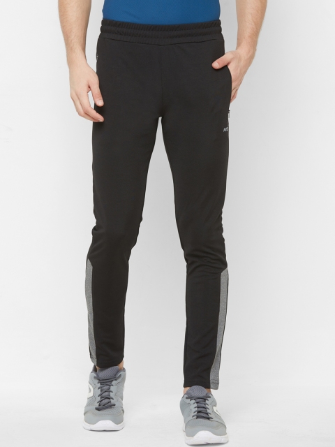 

FiTZ Men Black & Grey Colour-Blocked Slim Fit Track Pants