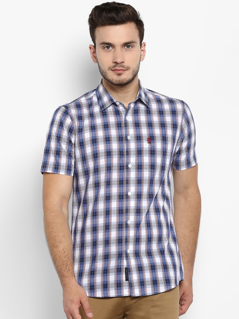 

Red Tape Men Blue & White Regular Fit Checked Casual Shirt