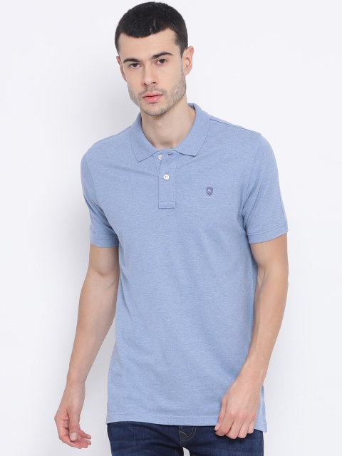 

Monte Carlo Men Blue Solid Polo Collar T-shirt