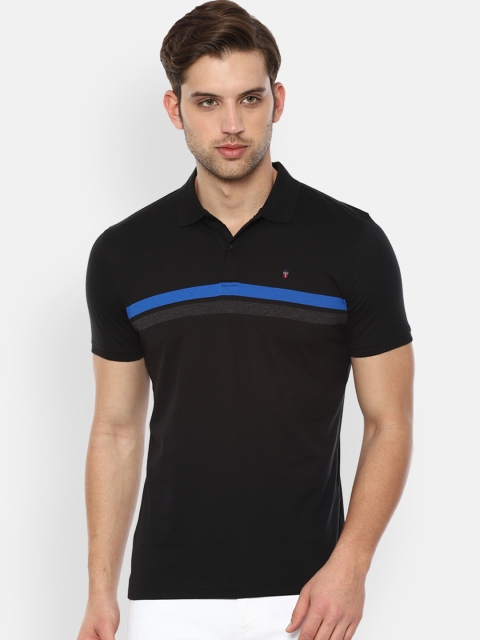 

Louis Philippe Sport Men Black Striped Polo Collar T-shirt
