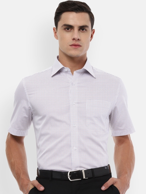 

Louis Philippe Men White Regular Fit Printed Formal Shirt