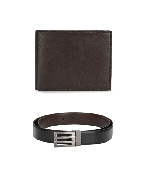 

Calvadoss Men Black Premium Belt and Wallet Accessory Gift Set