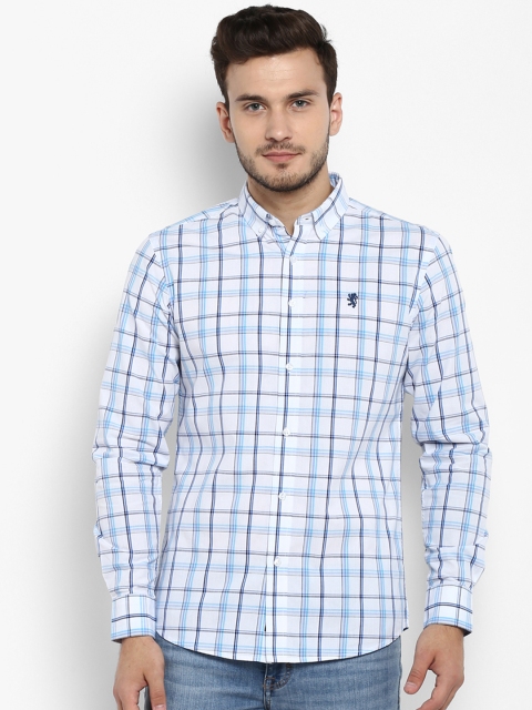 

Red Tape Men Blue & Off-White Regular Fit Checked Casual Shirt