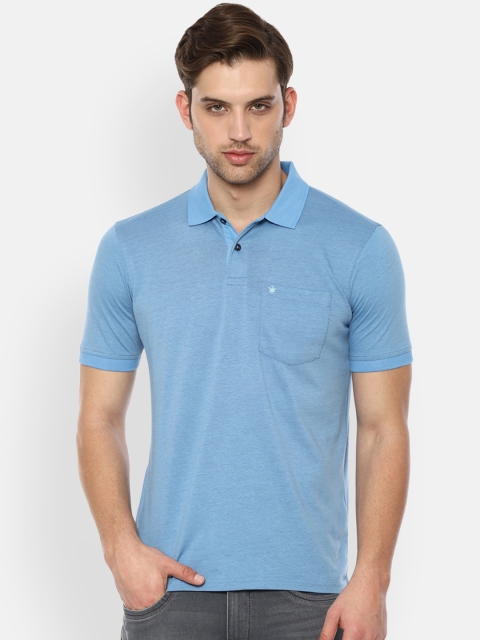 

Louis Philippe Men Blue Solid Polo Collar T-shirt