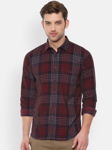 

Louis Philippe Sport Men Maroon Slim Fit Checked Casual Shirt