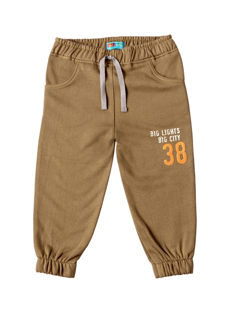 Kid Studio Boys Brown Solid Joggers