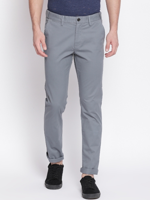 

BYFORD by Pantaloons Men Grey Slim Fit Solid Regular Trousers