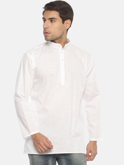 

Sethukrishna Men White Solid Straight Kurta