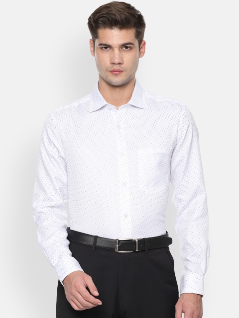 

Louis Philippe Men White Regular Fit Printed Formal Shirt