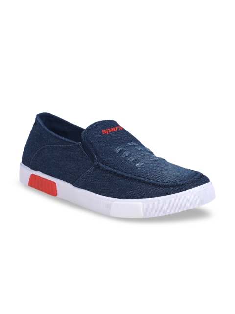 

Sparx Men Navy Blue Solid Slip-On Sneakers