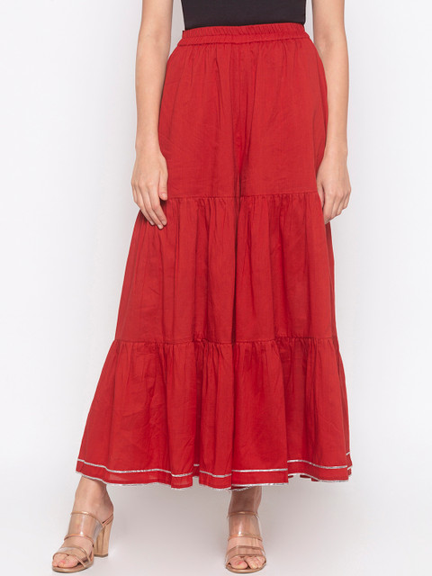 

Globus Women Red Loose Fit Solid Parallel Trousers