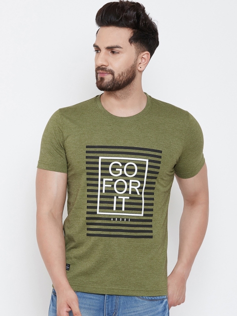 

Adobe Men Green Printed Round Neck T-shirt