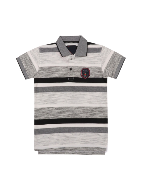 

Lil Tomatoes Boys Beige Striped Polo Collar T-shirt