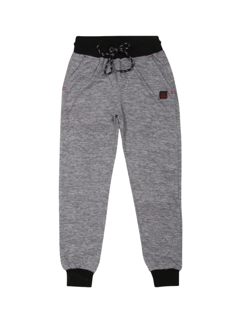 

Lil Tomatoes Boys Grey & Black Solid Slim Fit Joggers