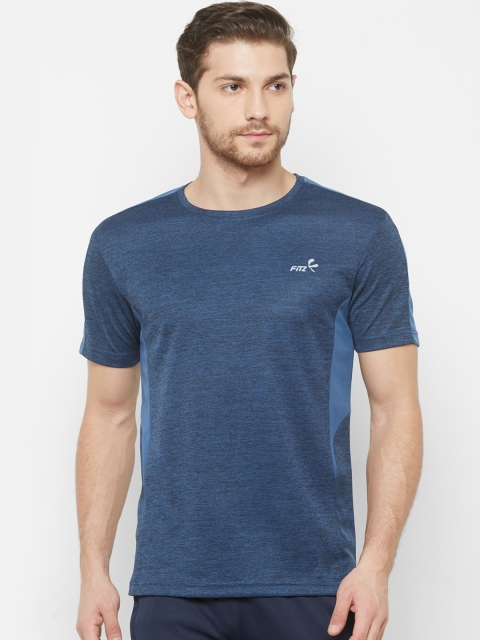 

FiTZ Men Blue Colourblocked Round Neck T-shirt