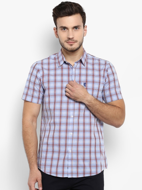 

Red Tape Men Maroon & Blue Regular Fit Checked Casual Shirt