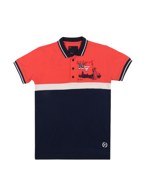 

Lil Tomatoes Boys Red Colourblocked Polo Collar T-shirt