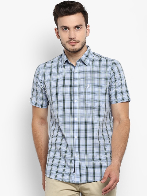 

Red Tape Men Green & Blue Regular Fit Checked Casual Shirt