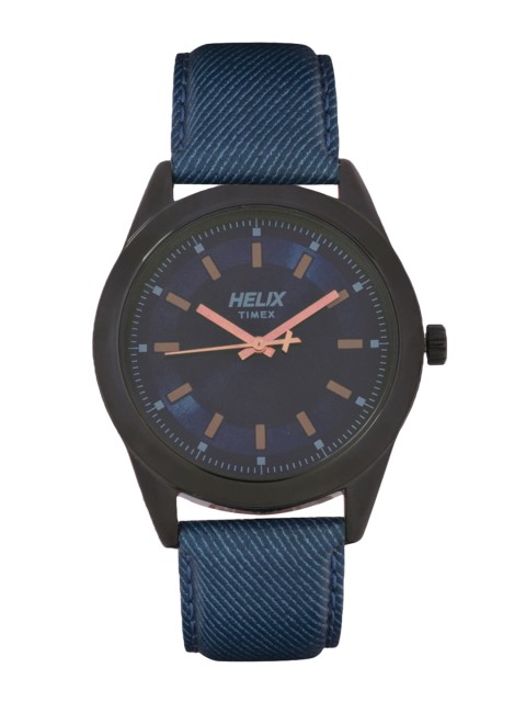 

Helix Men Blue & Black Analogue Watch