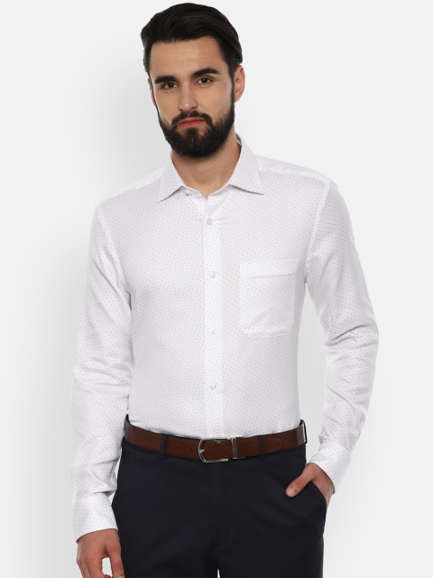 

Louis Philippe Men White Regular Fit Printed Formal Shirt