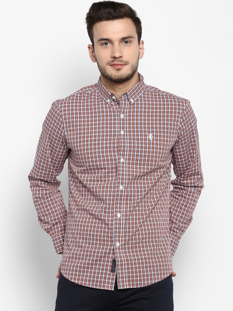 

Red Tape Men Maroon & White Regular Fit Checked Casual Shirt
