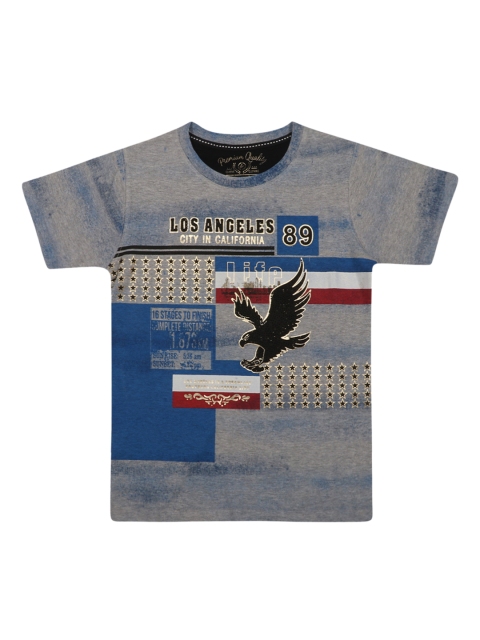 

Lil Tomatoes Boys Grey Melange Printed Round Neck T-shirt