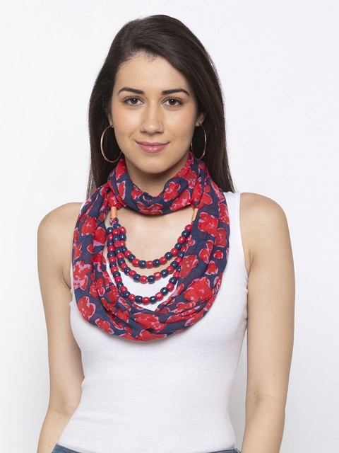 

Vozaf Women Red & Pink Printed Stole