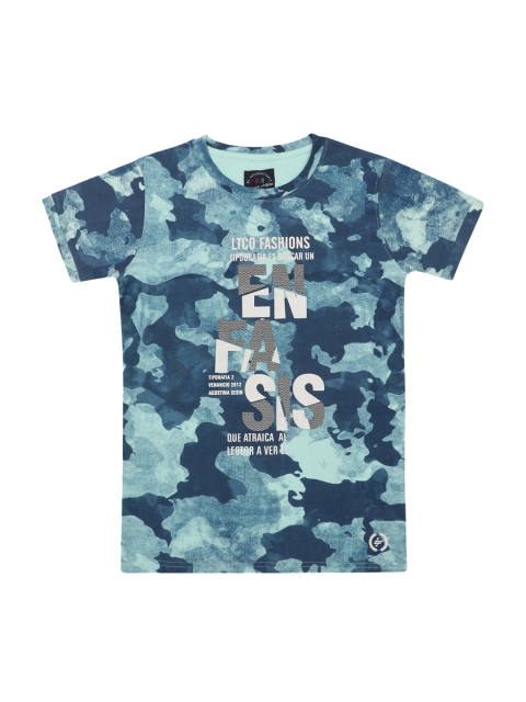 

Lil Tomatoes Boys Sea Green Printed Round Neck T-shirt