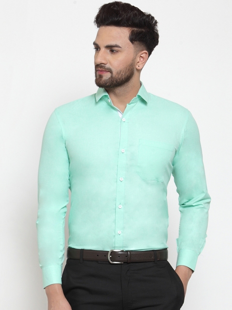 

JAINISH Men Green Classic Regular Fit Solid Formal Shirt