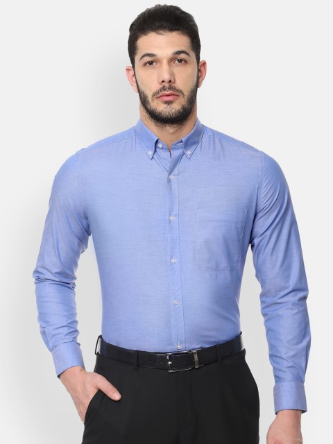 

Louis Philippe Men Blue Regular Fit Solid Formal Shirt