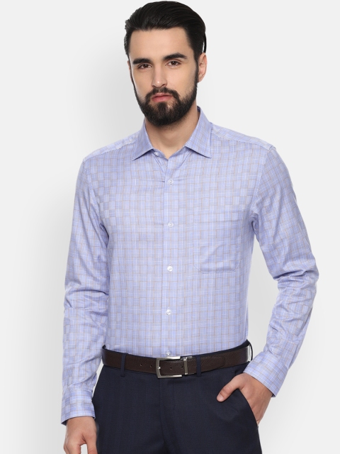 

Louis Philippe Men Blue Regular Fit Checked Formal Shirt