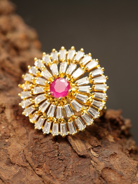 

Bhana Fashion Gold-Plated AD-Studded Handcrafted Finger Ring