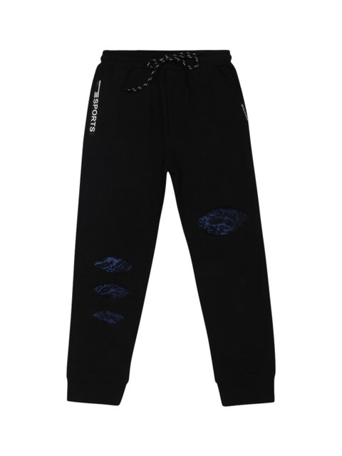 

Lil Tomatoes Boys Black Solid Slim Fit Joggers